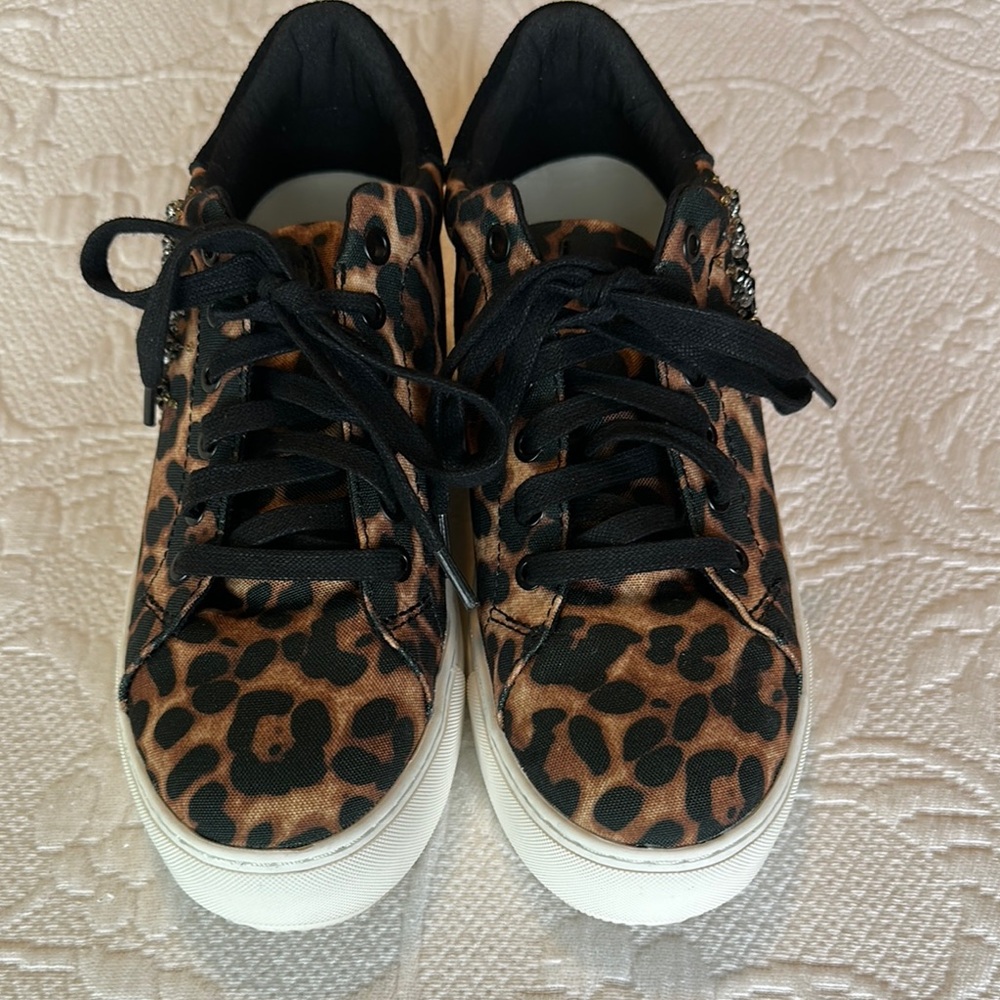 NWOT Kurt Geiger Leopard Print Women's Sneakers, Size 36.5